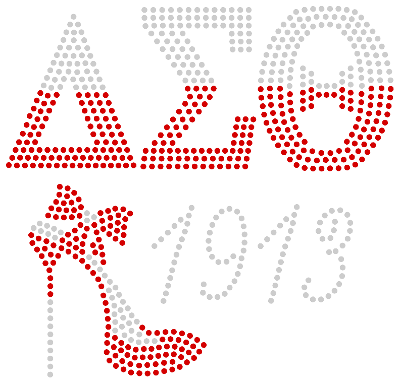 Delta Heel Rhinestone Transfer