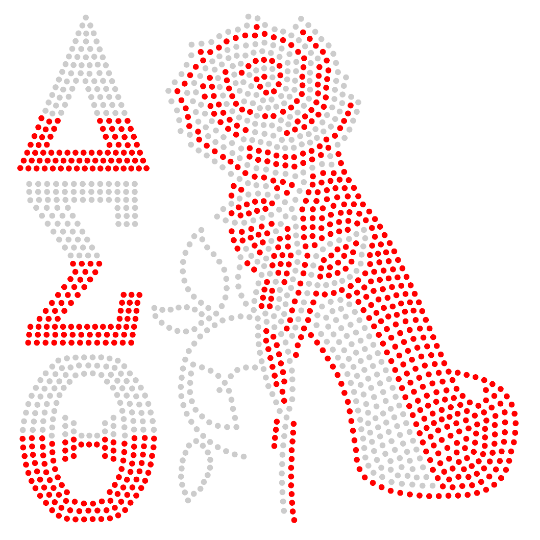 Delta Rose Heel Rhinestone Transfer