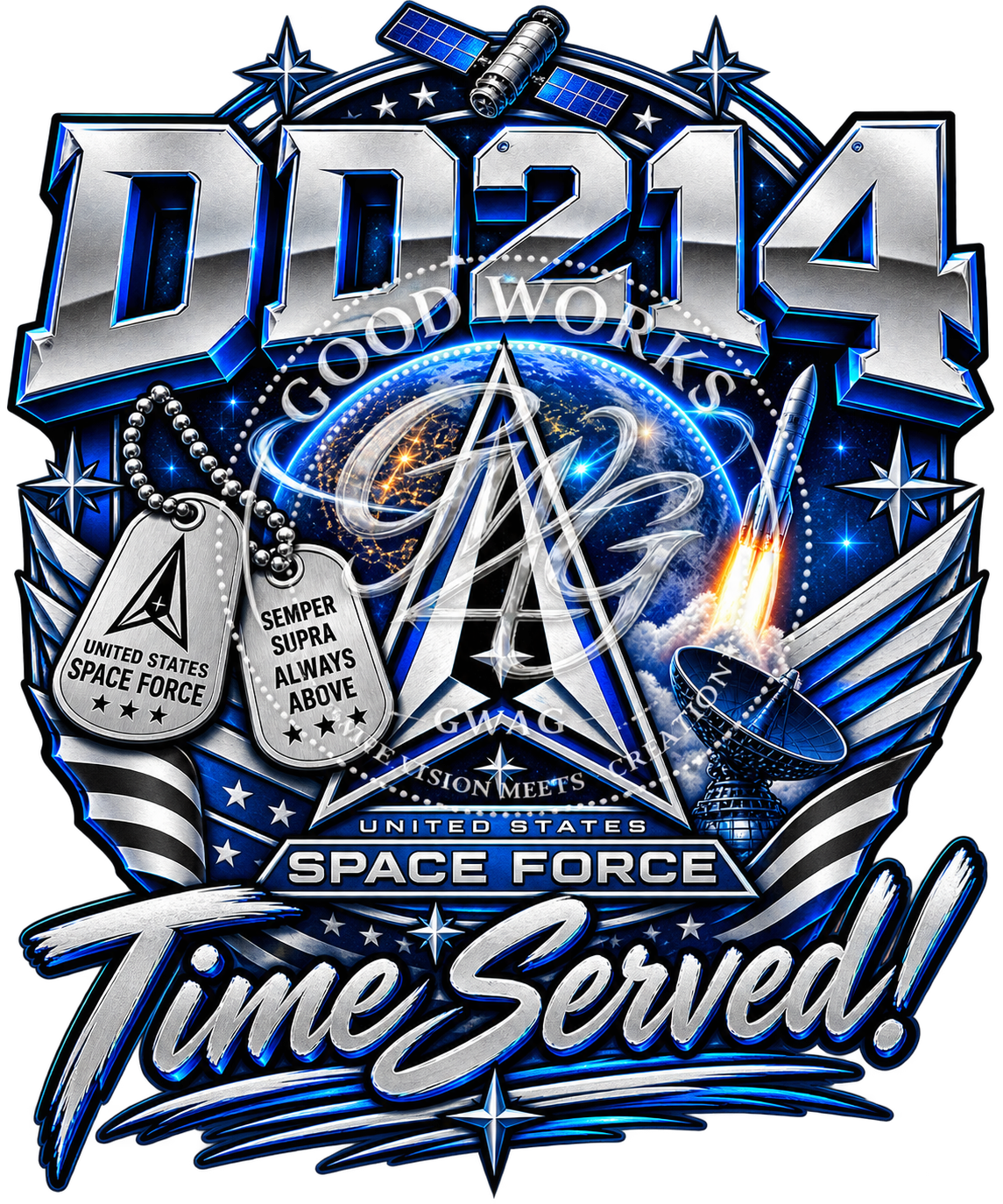 DD214 Time Served Space Force Veteran PNG