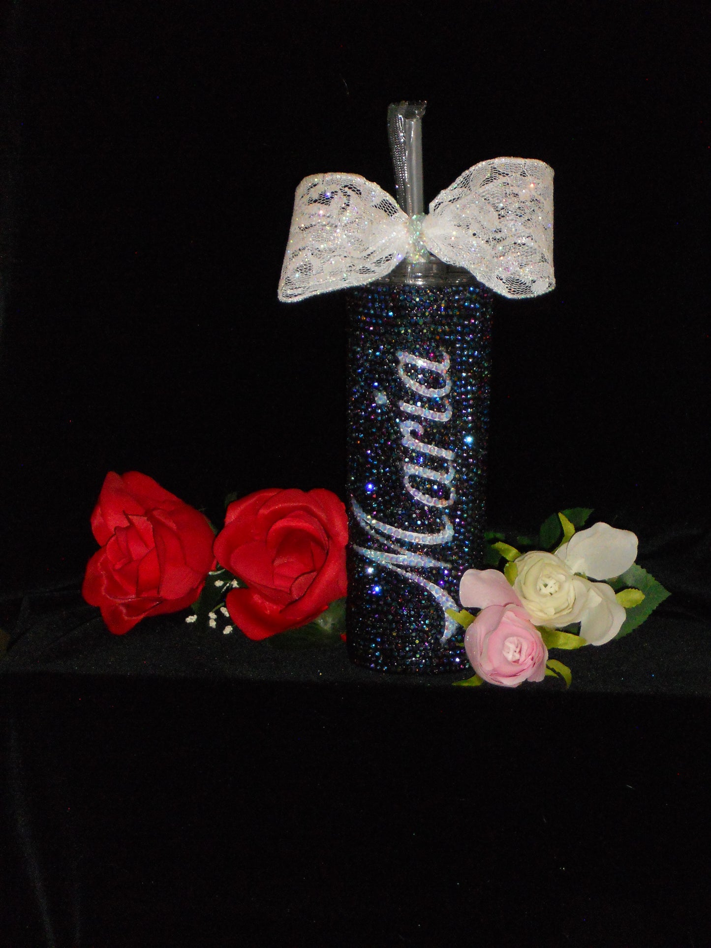 AYO Rhinestone 20 oz Stainless Steel Tumbler w/Straw