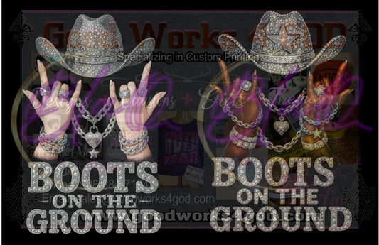 DTF Boots On The Grounds Transfer