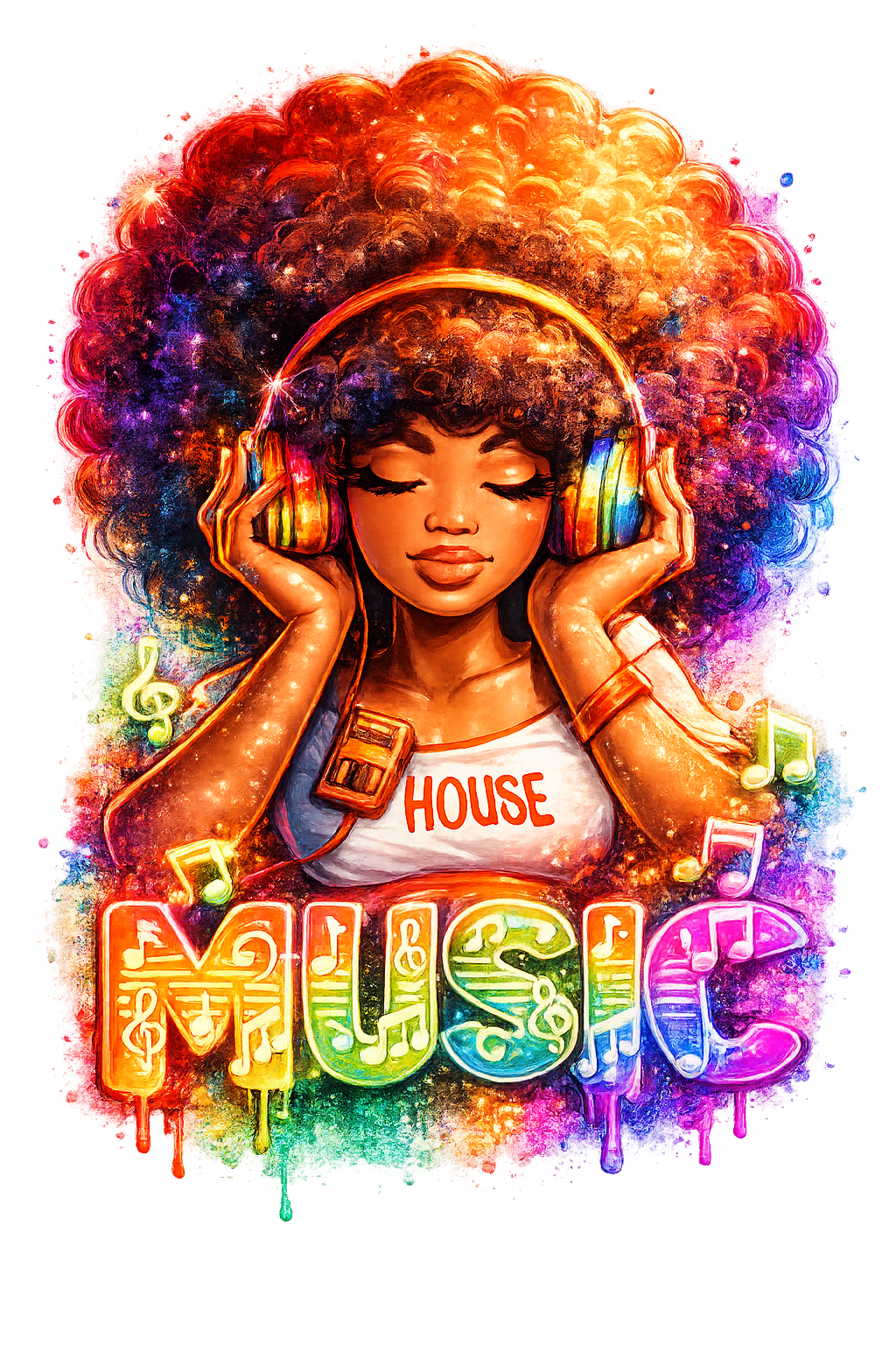 Camiseta de chica de música HOUSE