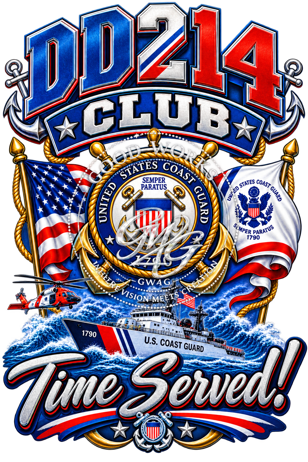 DD214 CLUB Time Served - Coast Guard Veteran PNG