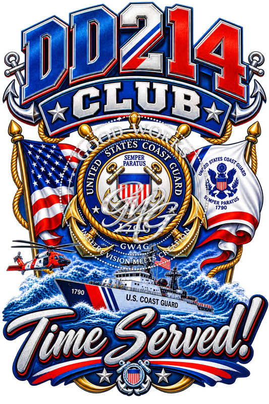 DD214 CLUB Time Served - Coast Guard Veteran PNG