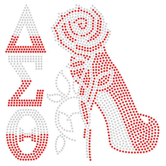 Delta Rose Heel Rhinestone Transfer