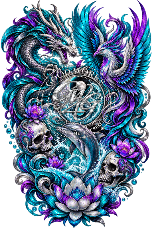 Dragon Phoenix & Dolphin Fantasy PNG