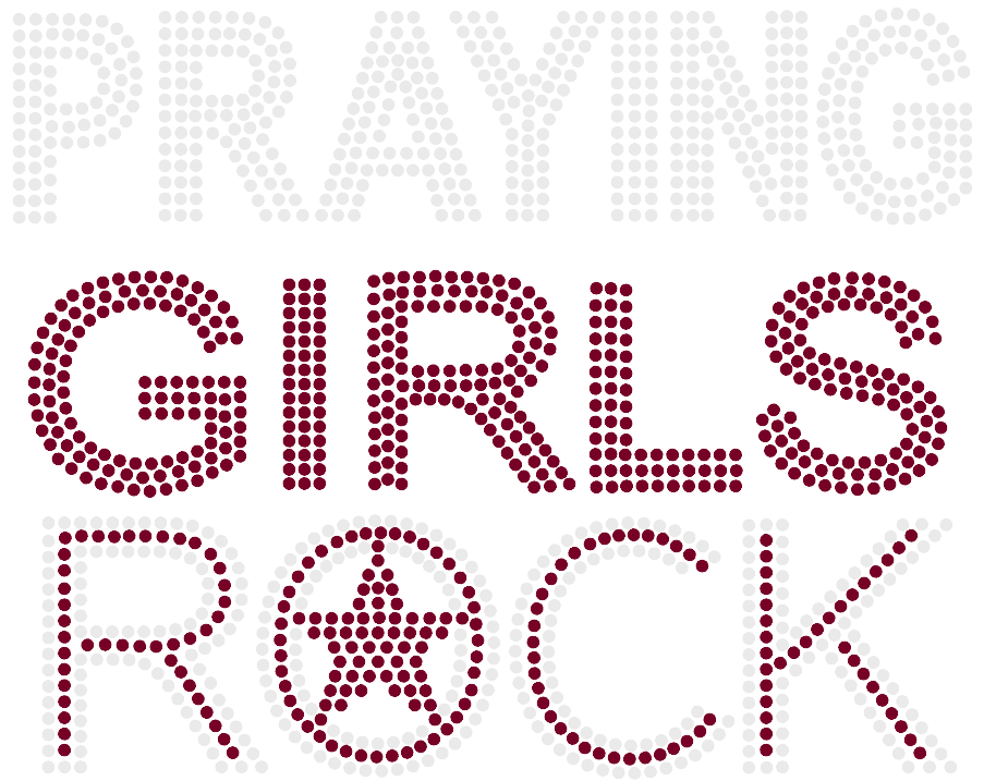 Praying Girls Rock Rhinestone Transfer