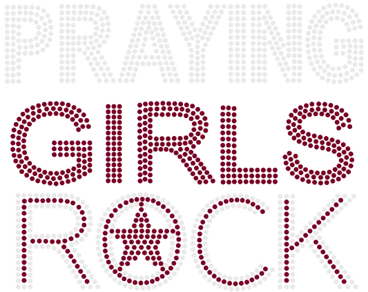 Praying Girls Rock Rhinestone Transfer