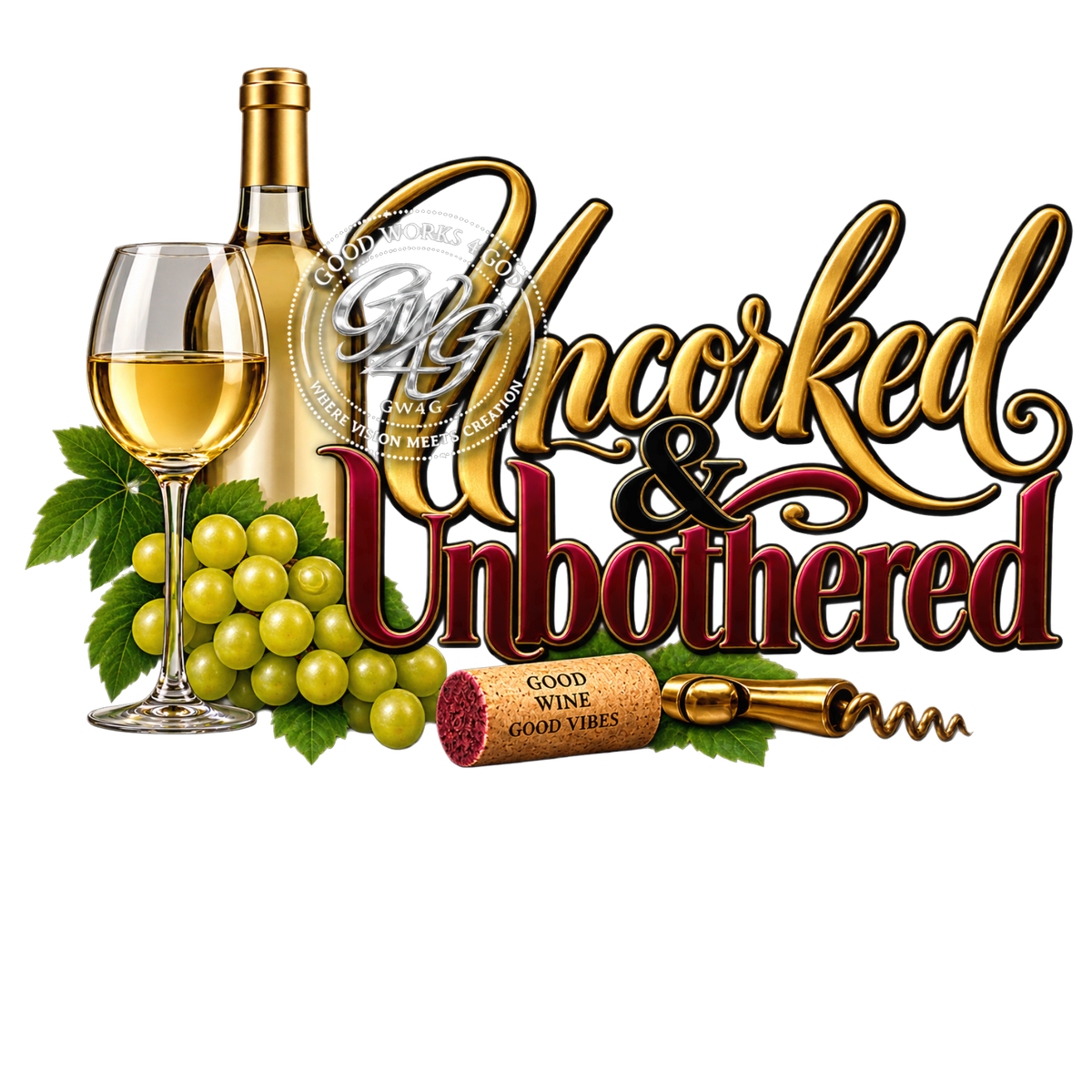 Uncorked & Unbothered – 3 Design Wine PNG Bundle