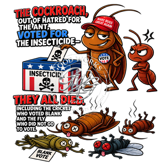 The Cockroach Voted for the Insecticide – Funny Political Satire PNG Digital Download