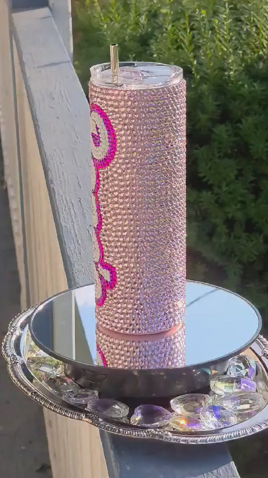 AYO Rhinestone 20 oz Stainless Steel Tumbler w/Straw