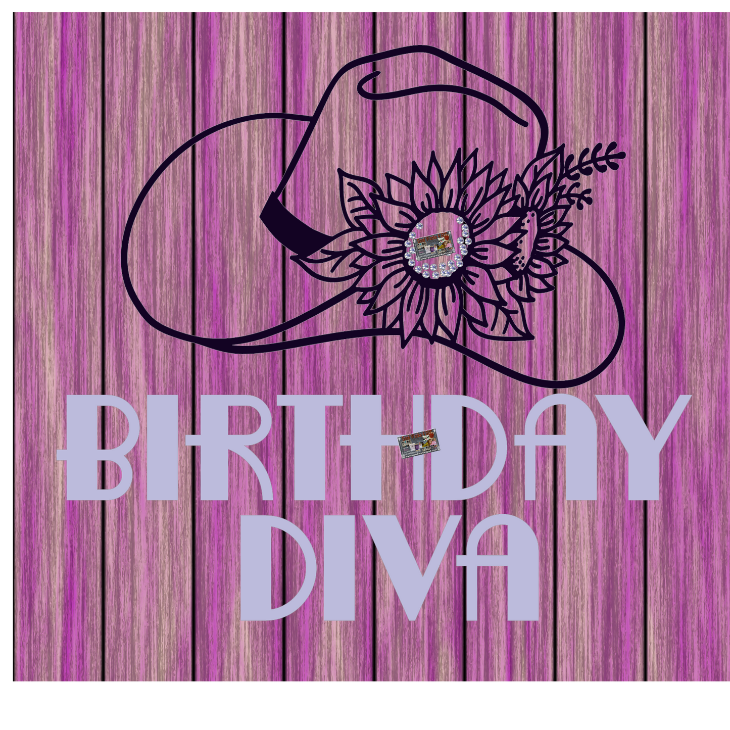 Birthday Diva with Flower/Rhinestone Hat