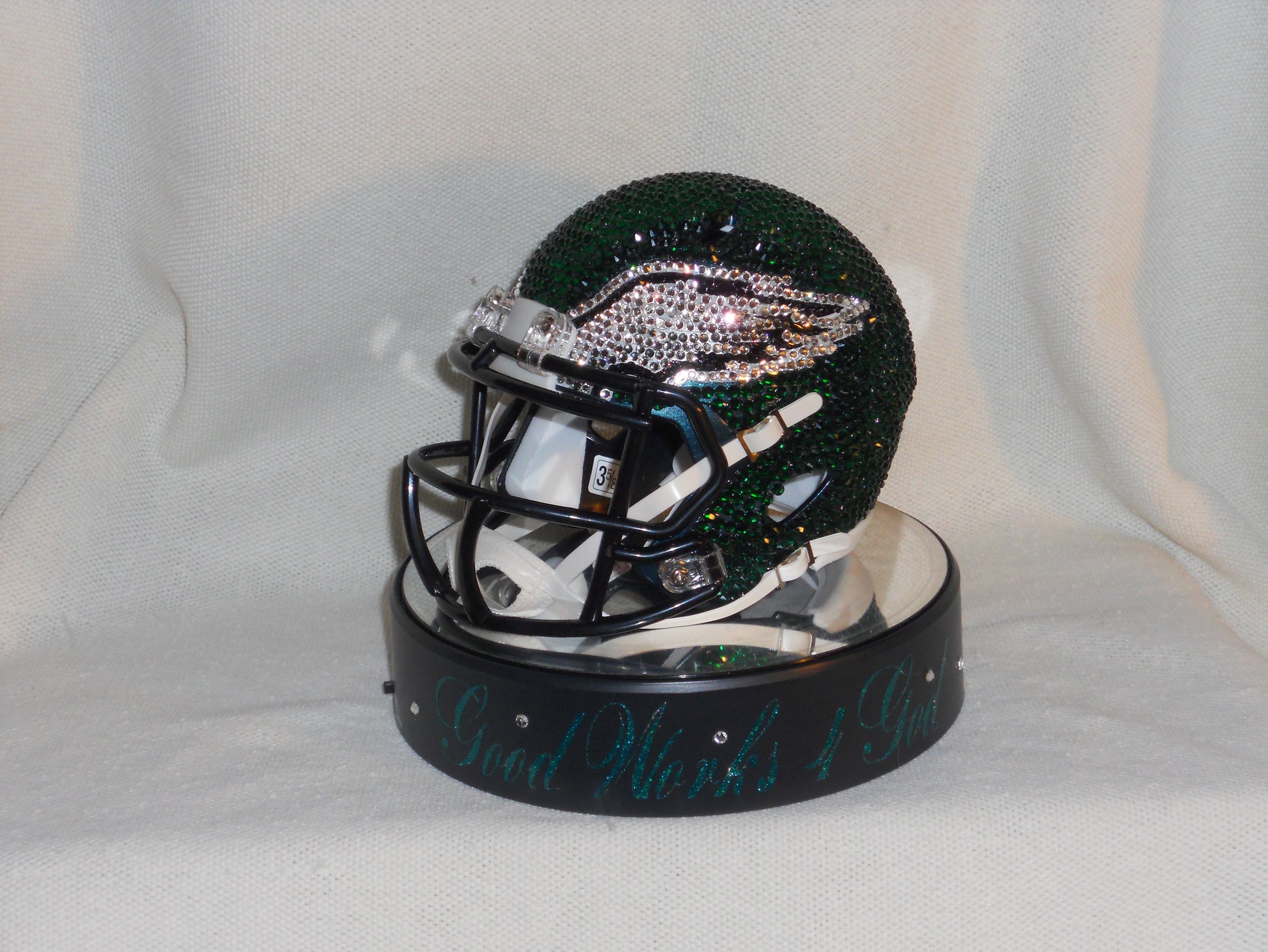 crystal football helmet Rhinestone Miniature Football Helmets – Good Works 4 GOD