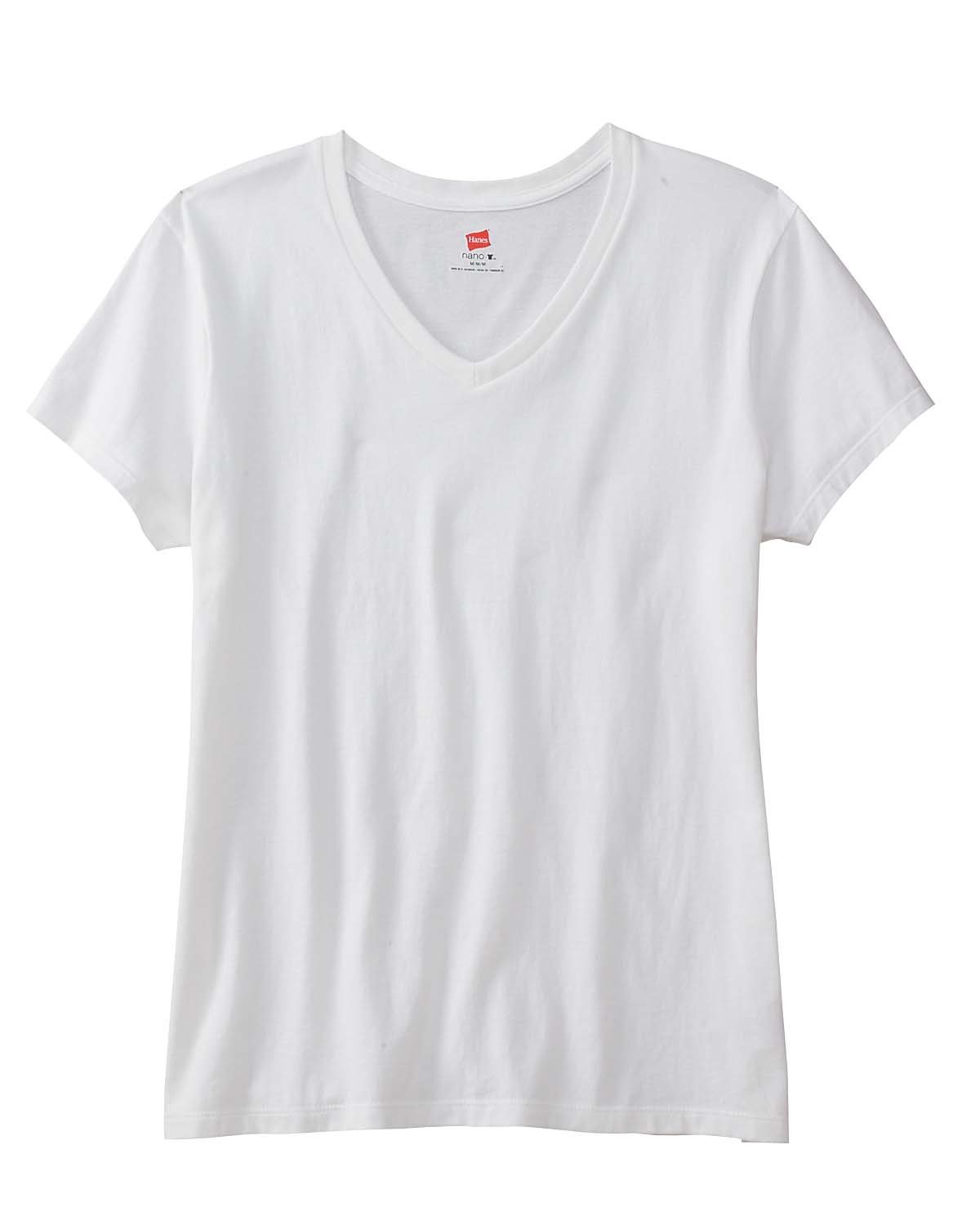 Hanes Lady V-neck B2BW